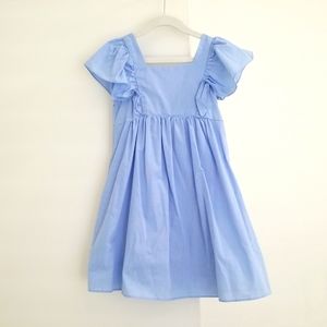 Zara Girls Chambray Ruffle Sleeve Dress